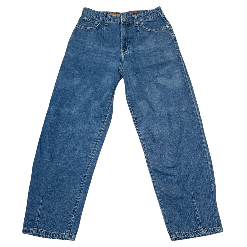 Pilcro The Breaker Blue Jeans Tapered Leg Ankle Length Relaxed Fit Size 27